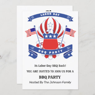 Invitation Fête du Travail American Eagle BBQ Party