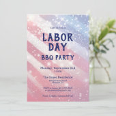 Invitation Fête du Travail BBQ Party Rouge Blanc Bleu Patriot (Debout devant)