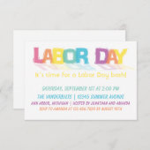 Invitation Fête du travail colorée d'amusement (Devant / Derrière)