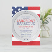Invitation Fête du Travail du drapeau patriotique Fête du Bar (Debout devant)