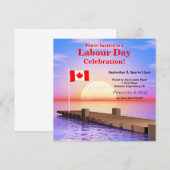 Invitation Fête du Travail Fête Drapeau canadien sur la jetée (Devant / Derrière)