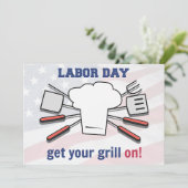 Invitation Fête du Travail Fête du barbecue Famille Été Grill (Debout devant)