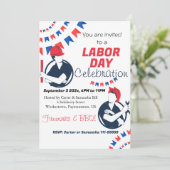 Invitation Fête du Travail Travailleur du parti BBQ Patriotiq (Debout devant)