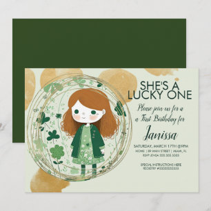Invitation Fête du trèfle de la fille chanceuse de la St. Pat