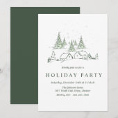 Invitation Fête du village de Noël enneigé (Devant / Derrière)