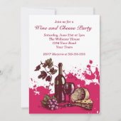 Invitation Fête du vin et du fromage (Devant)