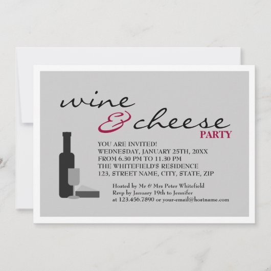 Invitation Fête du vin et du fromage (Devant)