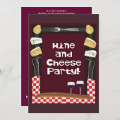 Invitation Fête du vin et du fromage avec devis (Devant / Derrière)