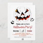 Invitation Fête du visage de citrouille simple jack-o-lantern (Devant / Derrière)