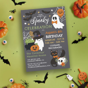 Invitation Fête effrayante de fantômes pour enfants d'anniver