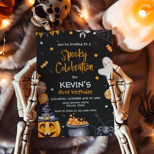 Invitation Fête Éffrayante d'Halloween Anniversaire