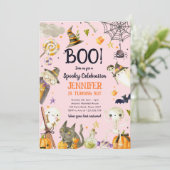 Invitation Fête Éffrayante d'Halloween Fête Fille Anniversair (Debout devant)