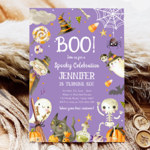 Invitation Fête Éffrayante d'Halloween Fête Fille Anniversair