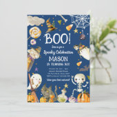 Invitation Fête Éffrayante d'Halloween Garçon Anniversaire (Debout devant)