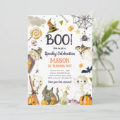 Invitation Fête Éffrayante d'Halloween Garçon Anniversaire (Debout devant)