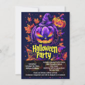 Invitation Fête éffrayante d'Halloween Jack-O-Lantern (Devant)