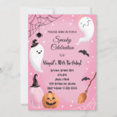 Invitation Fête Éffrayante rose Halloween Anniversaire Invita (Devant)