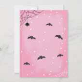 Invitation Fête Éffrayante rose Halloween Anniversaire Invita (Dos)