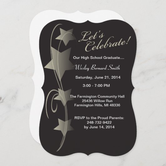 Invitation Fête élégante (Devant / Derrière)