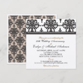 Invitation Fête élégante 50e anniversaire en métallisé or (Devant / Derrière)