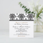 Invitation Fête élégante 50e anniversaire en métallisé or (Debout devant)