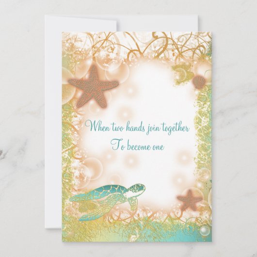 Invitation Fête élégante à thème de mariage sur la plage (Devant)