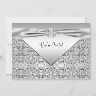 Invitation Fête élégante argentée pour toutes occasions