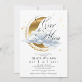 Invitation Fête Élégante Céleste de Naissance Bébé Mixte (Devant)