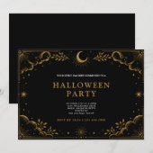 Invitation Fête élégante céleste d'Halloween (Devant / Derrière)