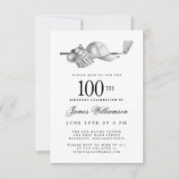 Fête élégante d'anniversaire 100 ans noir blanc go