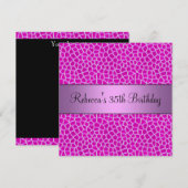 Invitation Fête élégante d'anniversaire 35 ans Imprimé animal (Devant / Derrière)