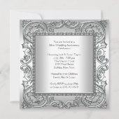 Invitation Fête élégante d'anniversaire de mariage 25 ans arg (Dos)