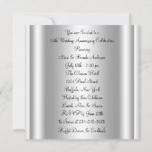 Invitation Fête élégante d'anniversaire de mariage de 25 ans  (Dos)