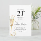 Invitation Fête élégante de 21e anniversaire (Debout devant)