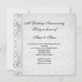 Invitation Fête élégante de 25 ans d'anniversaire de mariage  (Dos)