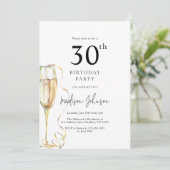 Invitation Fête élégante de 30e anniversaire (Debout devant)