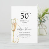 Invitation Fête élégante de 50e anniversaire (Debout devant)