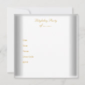 Invitation Fête élégante de 50e anniversaire Blanc Or (Dos)