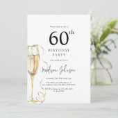 Invitation Fête élégante de 60e anniversaire (Debout devant)
