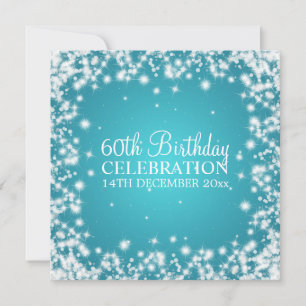 Invitation Fête élégante de 60e anniversaire Hiver Étincelle