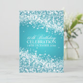 Invitation Fête élégante de 60e anniversaire vague scintillan (Debout devant)