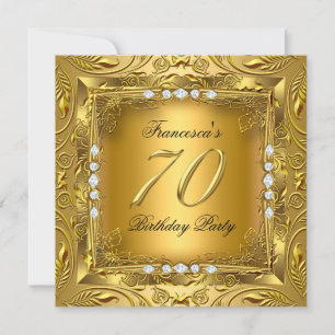 Invitation Fête élégante de 70e anniversaire Elite Or Diamant