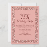 Fête élégante de 75 ans avec paillettes roses pour