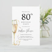 Invitation Fête élégante de 80e anniversaire (Debout devant)