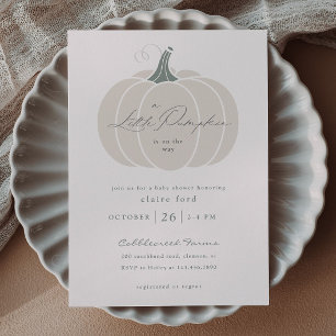 Invitation Fête Élégante de Bébé d'Automne Petite Citrouille
