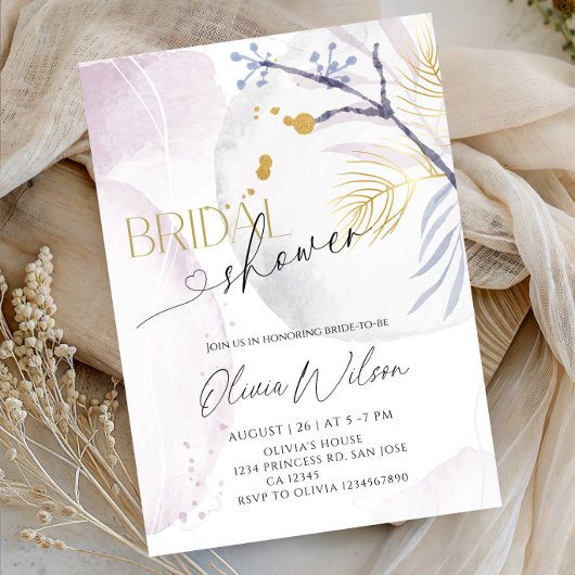 Invitation Fête élégante de future mariée flocon de neige