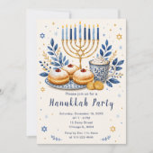 Invitation Fête élégante de Hanoukka (Devant)