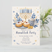 Invitation Fête élégante de Hanoukka (Debout devant)