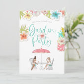 Invitation Fête élégante de jardin floral tropical (Debout devant)