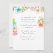 Invitation Fête élégante de jardin floral tropical (Dos)